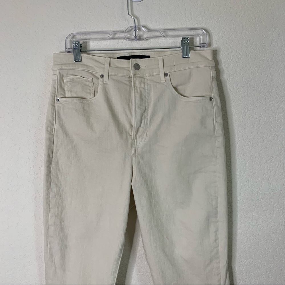 Veronica Beard Carson High Rise Ankle Flare Jeans in Ecru 31 - Picture 4 of 9